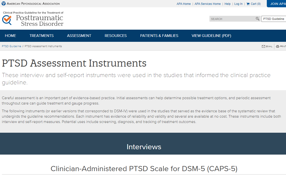 APA’s PTSD Assessment Instruments