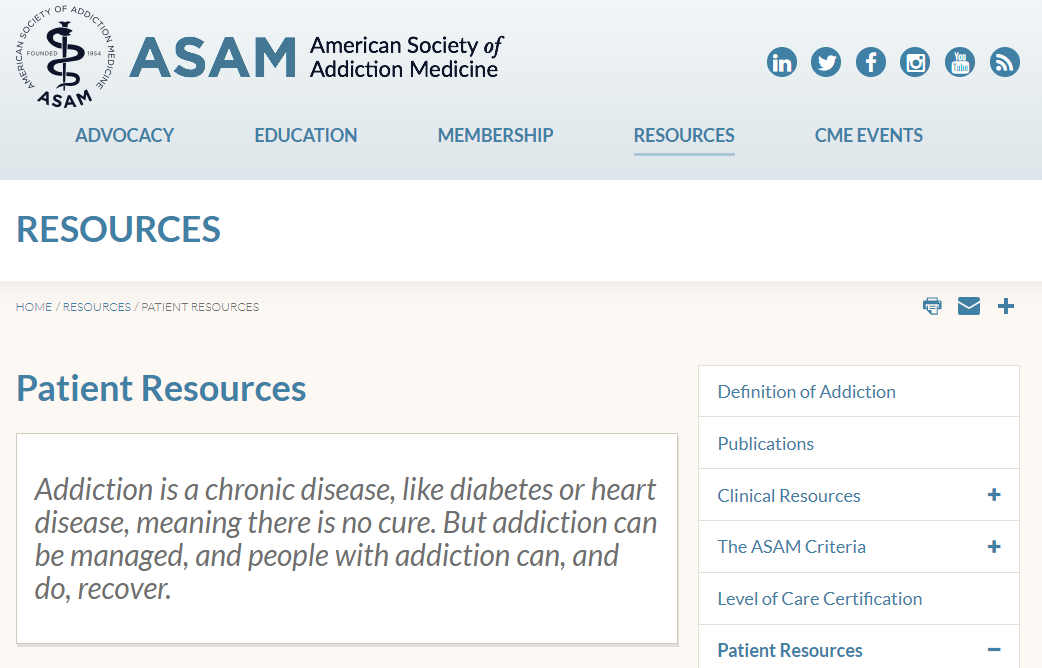 ASAM – Patient Resources