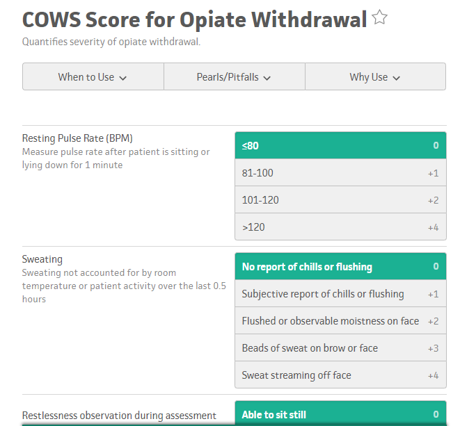 Clinical Opiate Withdrawal Scale
