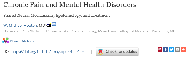 Chronic Pain and Mental Health Disorders