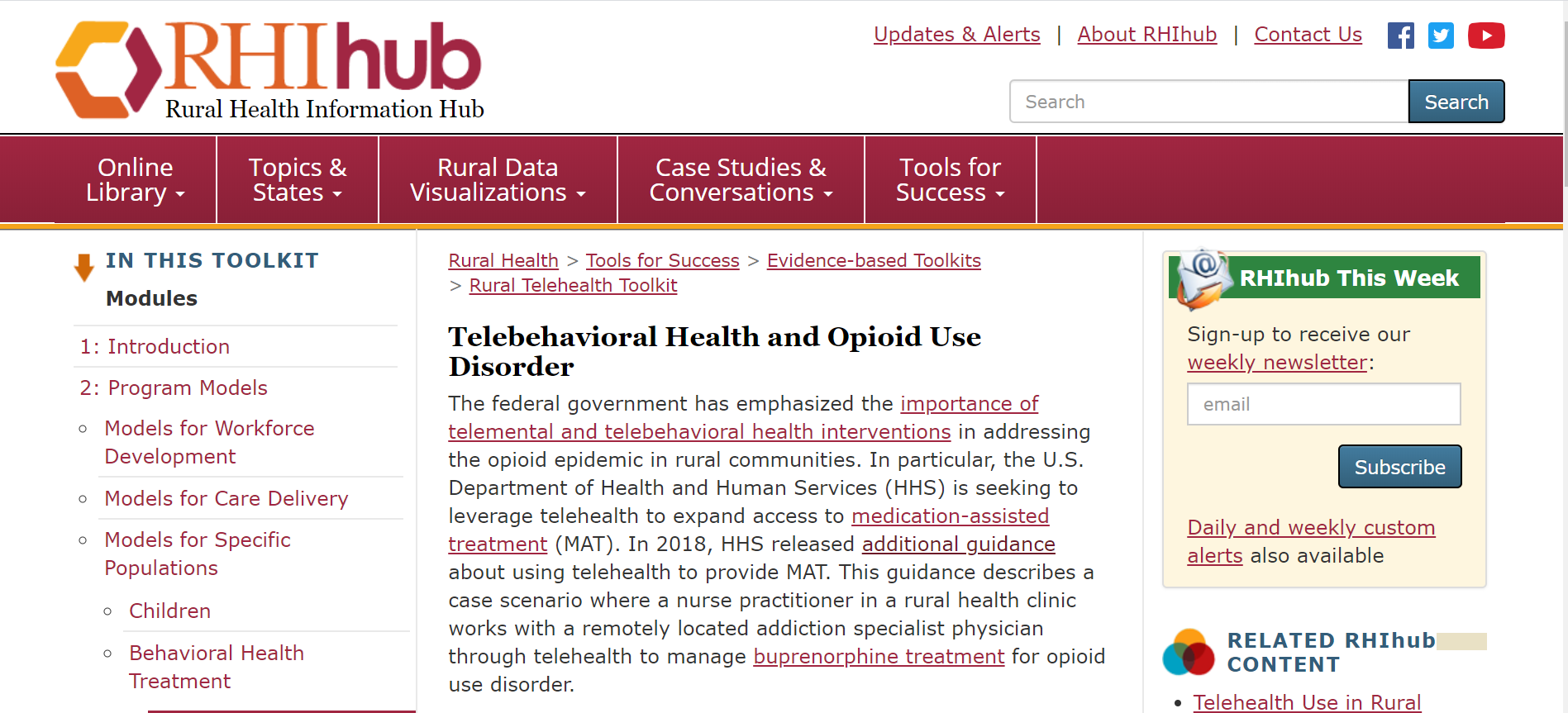 RHIhub: Rural Health Information Hub