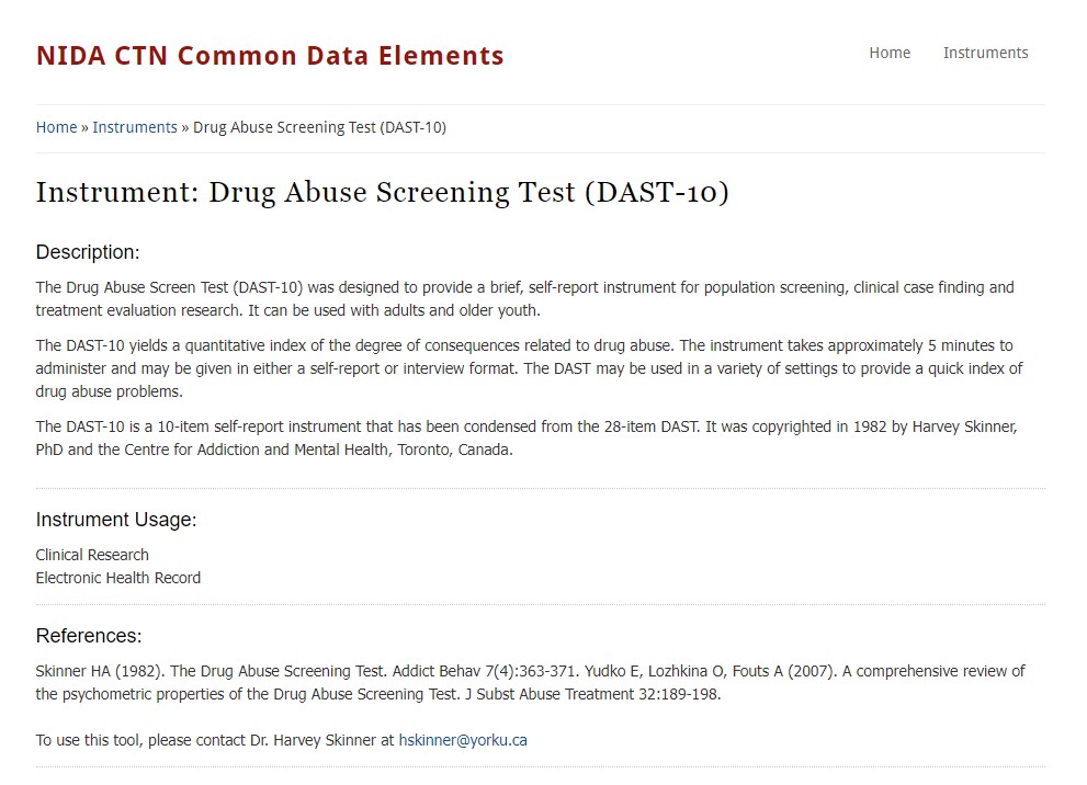 DAST-10 (Drug Abuse Screen Test)