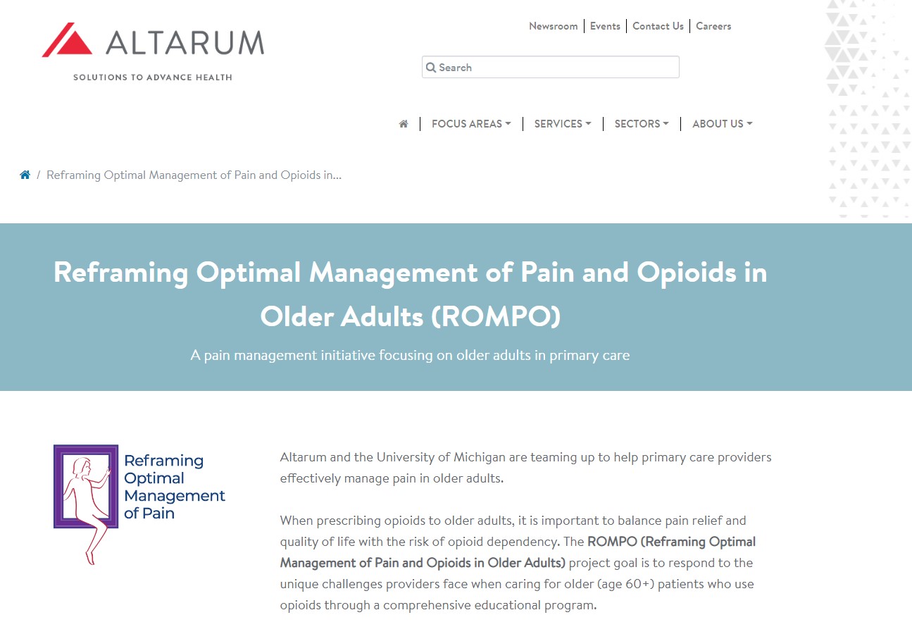 Reframing Optimal Management of Pain and Opioids in Older Adults (ROMPO)