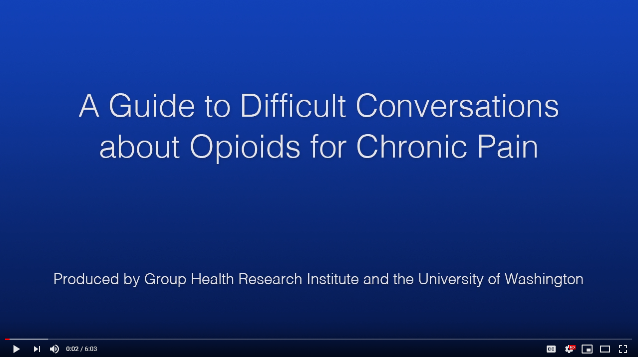 A Guide to Difficult Conversations about Opioids for Chronic Pain