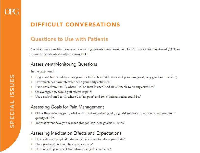 A Provider Resource on Pain Management Conversations