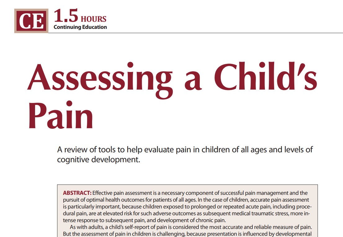 Assessing a Child’s Pain