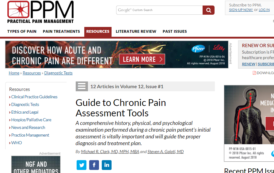 Guide to Chronic Pain Assessment Tools