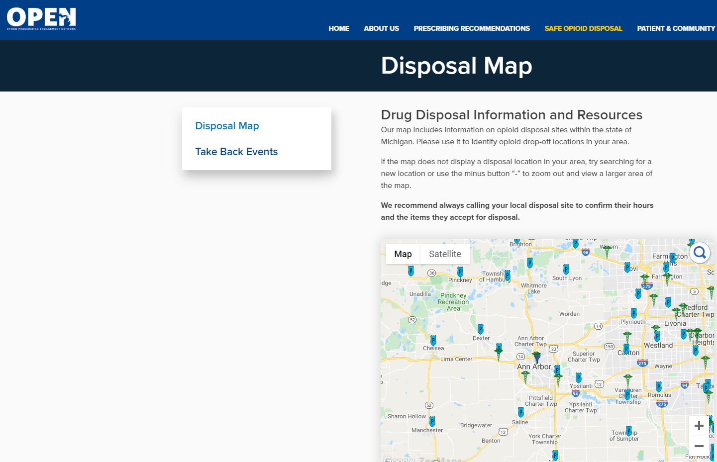 Michigan OPEN: Opioid Disposal