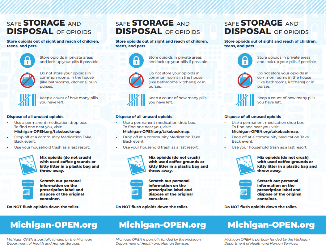 Michigan OPEN: Safe Storage & Disposal Stock Card