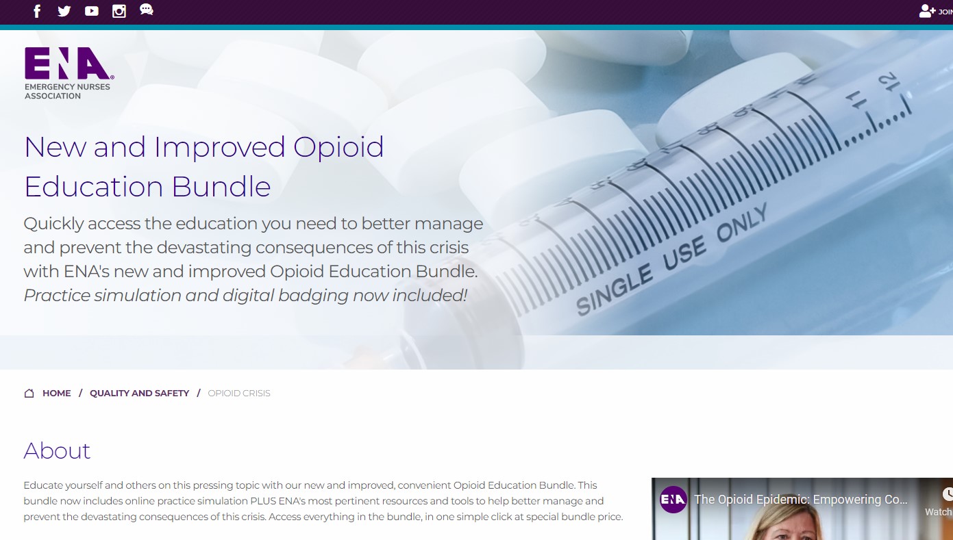 Emergency Nurses Association: Opioid Education Bundle