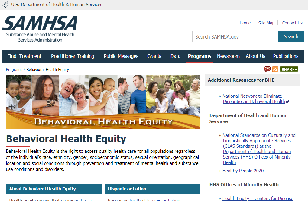 SAMHSA: Behavioral Health Equity
