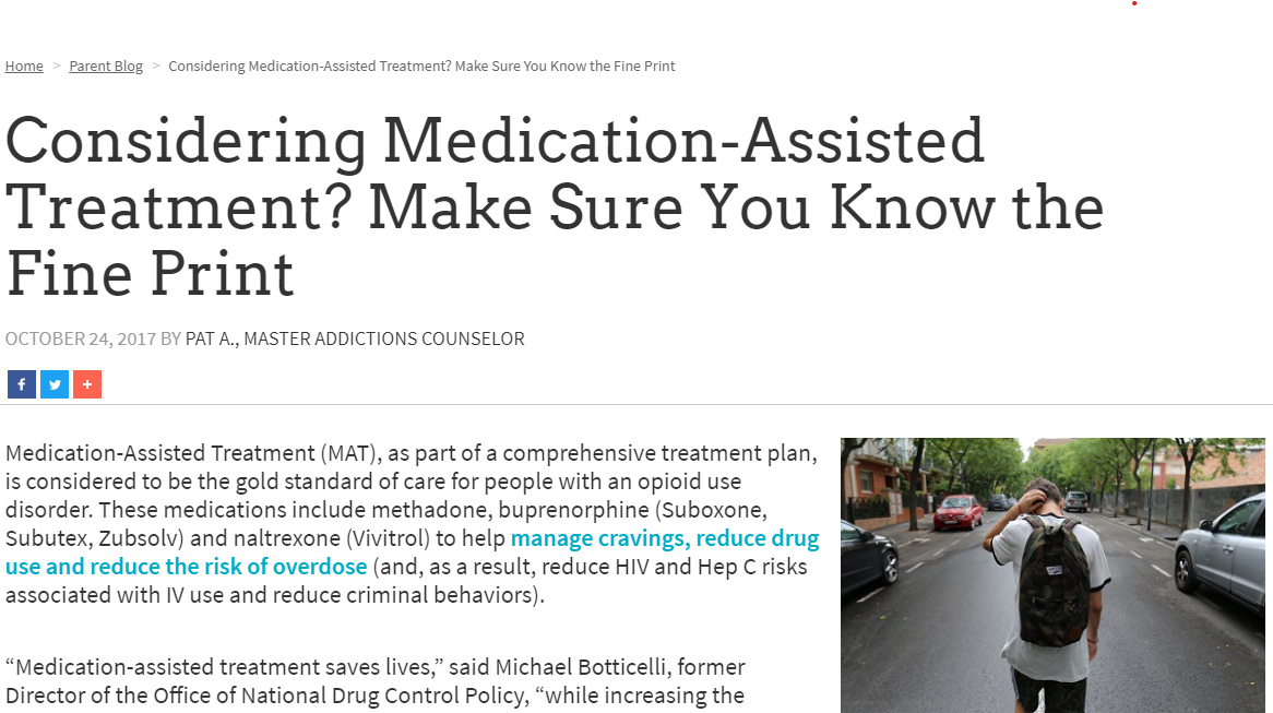Considering Medication-Assisted Treatment? Make Sure You Know the Fine Print
