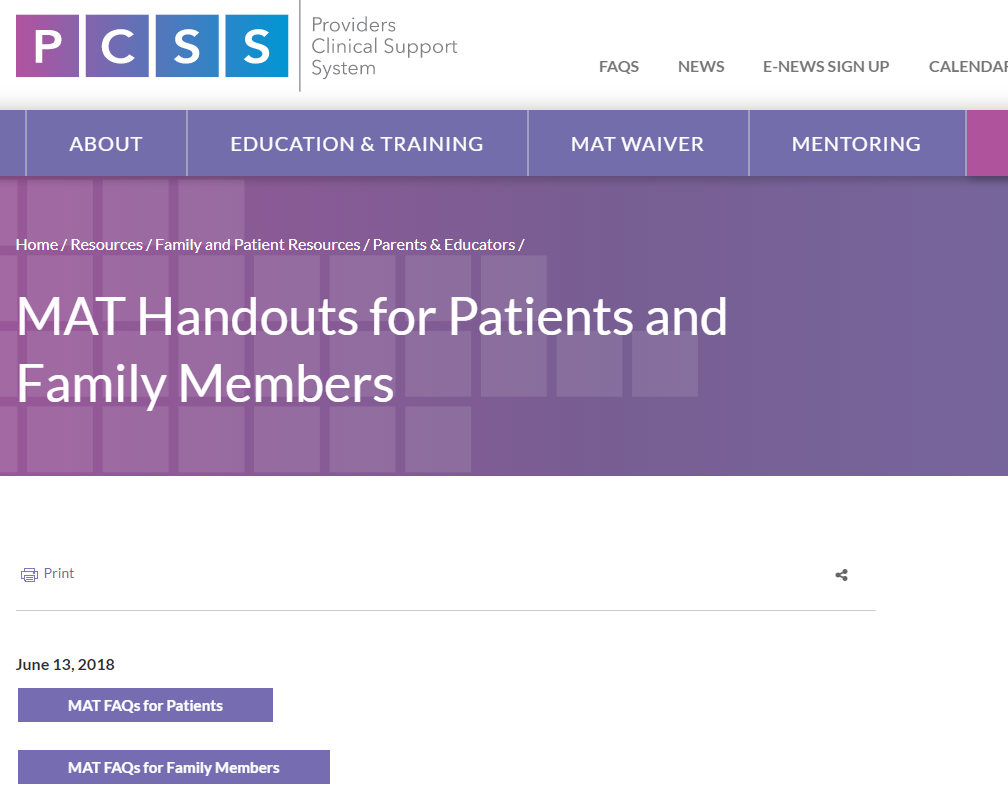 PCSS Patient materials